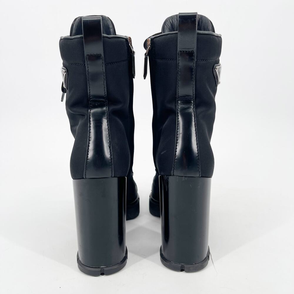 Brand New Prada Women's Black Lace-Up Ankle Boots 38 But Are Really Size 7 - Picture 7 of 13